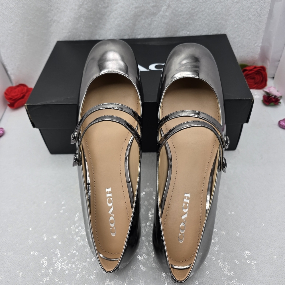 Coach Metallic Leather Winley Mary Jane Women's sz 10 - Picture 9 of 16